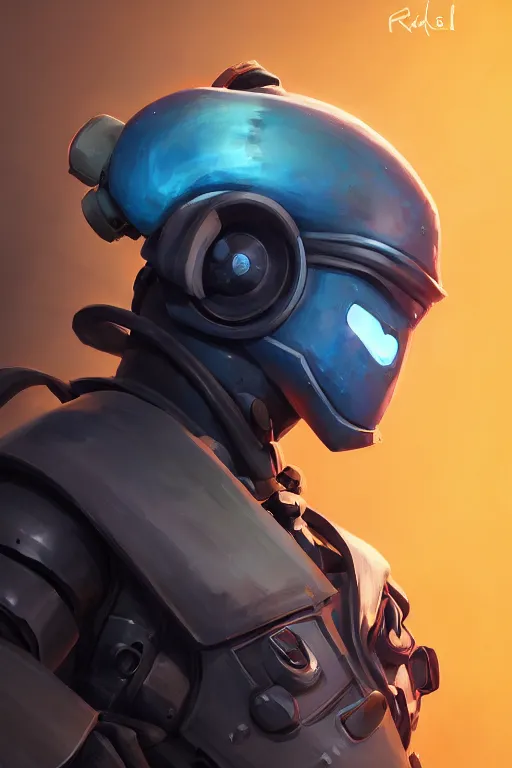 Image similar to epic mask helmet robot ninja portrait stylized as fornite style game design fanart by concept artist gervasio canda, behance hd by jesper ejsing, by rhads, makoto shinkai and lois van baarle, ilya kuvshinov, rossdraws global illumination radiating a glowing aura global illumination ray tracing hdr render in unreal engine 5