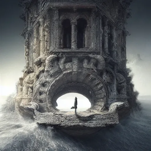 Image similar to michal karcz surrealism drawing of the beginning of time. , horror theme, detailed, elegant, intricate, 4k, Renaissance painting