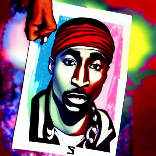 Prompt: Tupac Shakur, screenshot from a 2009s anime, anime style,