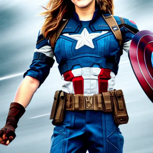 Image similar to Emma Watson as Captain America