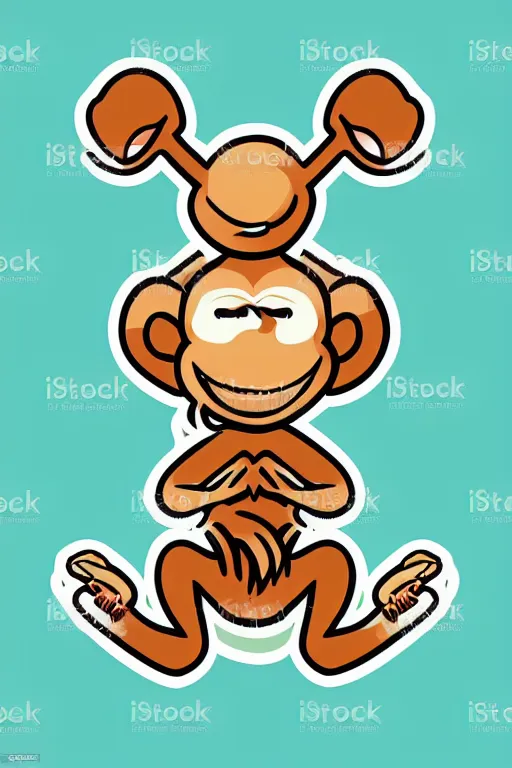 Image similar to Weed smoking monkey, sticker, andromorphic, colorful, illustration, highly detailed, simple, smooth and clean vector curves, no jagged lines, vector art, smooth