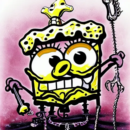 Image similar to spongebob death metal album cover