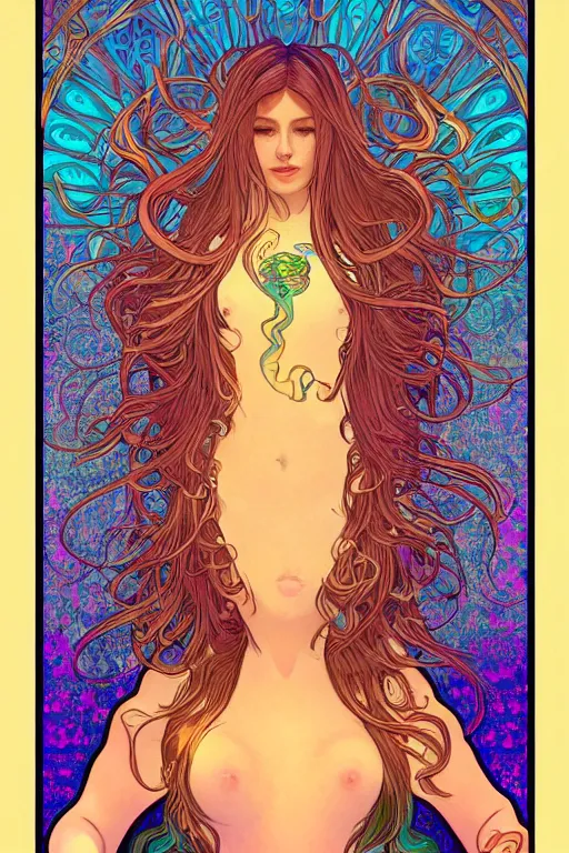 Prompt: a beautiful psychedelic mermaid, symmetrical features, cinematic lighting, soft bokeh, fantasy, modern, colourful, highly detailed, digital painting, artstation, deviantart, concept art, sharp focus, illustration, by alphonse mucha