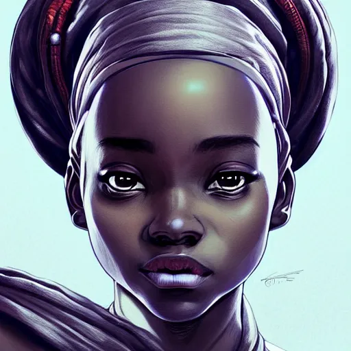 Prompt: african female, jedi master, wearing the traditional jedi robe, beautiful and uniquely odd looking, detailed symmetrical close up portrait, intricate complexity, in the style of artgerm and ilya kuvshinov, magic the gathering, star wars art