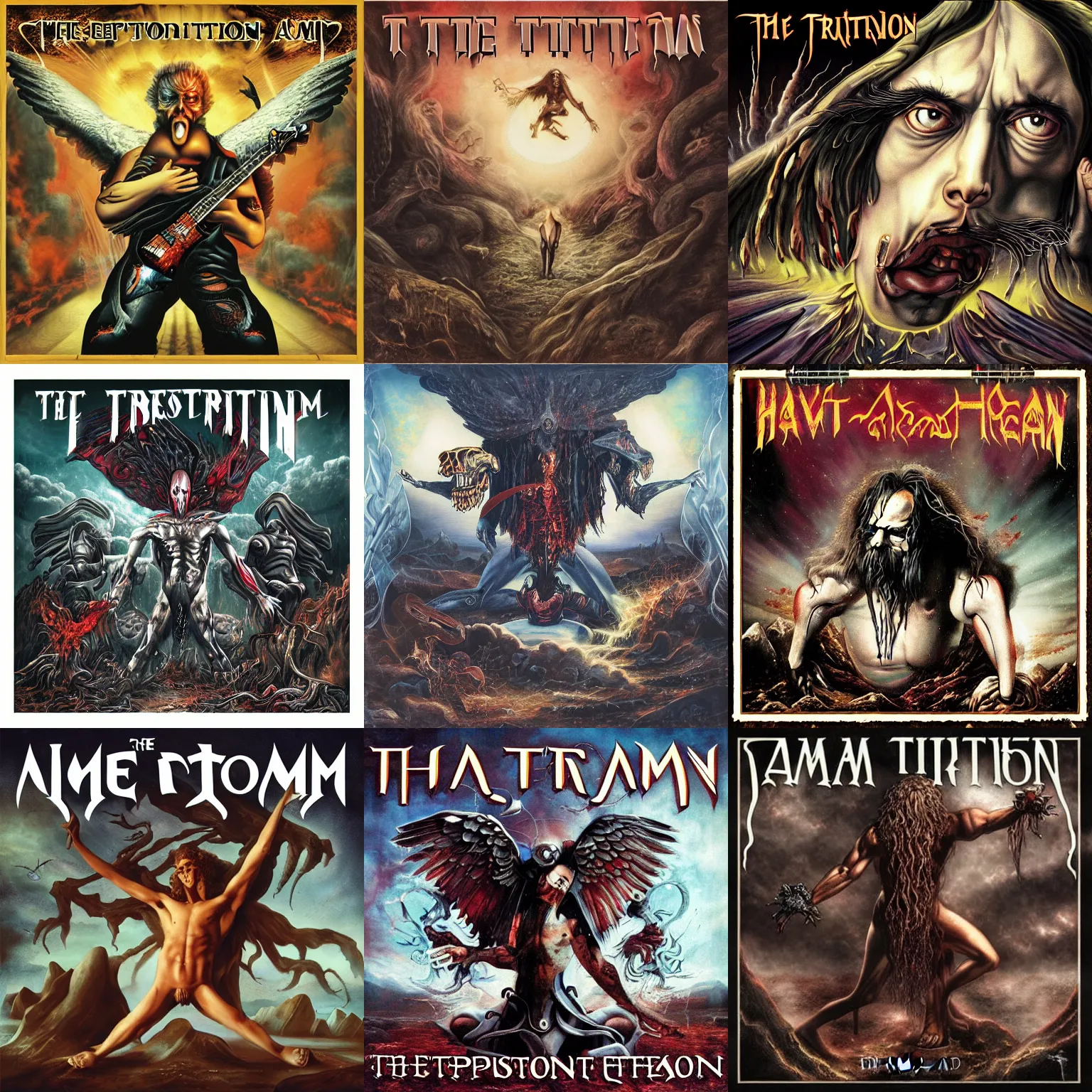 Prompt: the temptation of Adam heavy metal album art