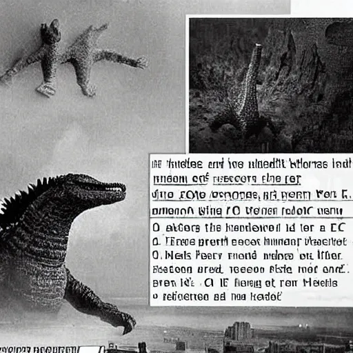 Image similar to history shows again and again how nature points out the folly of men godzilla