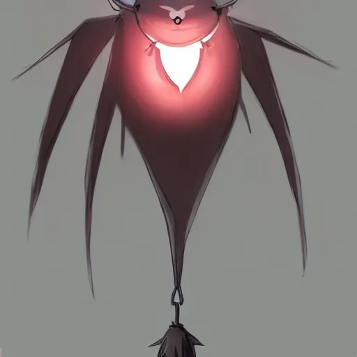 Image similar to a pokemon that looks like bat, bat hanging upside down in a tree, glowing like a light bulb, digital art. trending on art station, unreal engine.