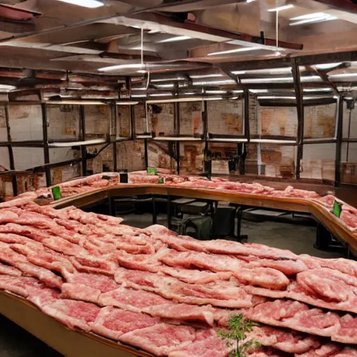 Image similar to chamber or commerce made of meat