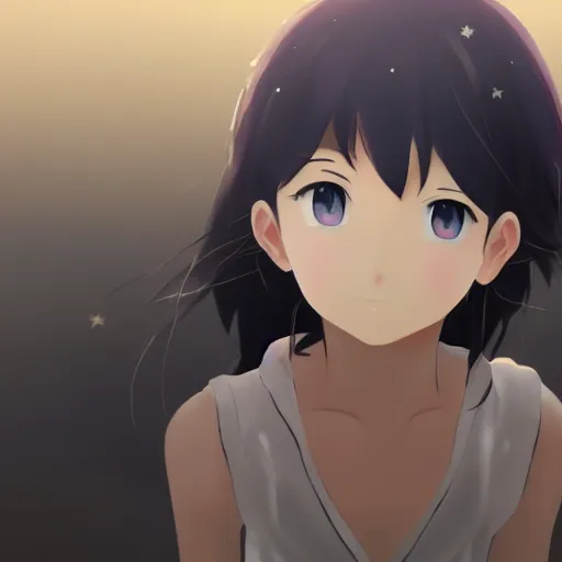 Image similar to girl's eyes, stars are hidden in the eyes, 8 k, stunning, highly detailed, super macro, eye ministry close - up, style of magical girl, makoto shinkai