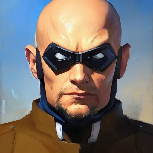 Image similar to Greg Manchess portrait painting of Professor Xavier as Overwatch character, medium shot, asymmetrical, profile picture, Organic Painting, sunny day, Matte Painting, bold shapes, hard edges, street art, trending on artstation, by Huang Guangjian and Gil Elvgren and Sachin Teng