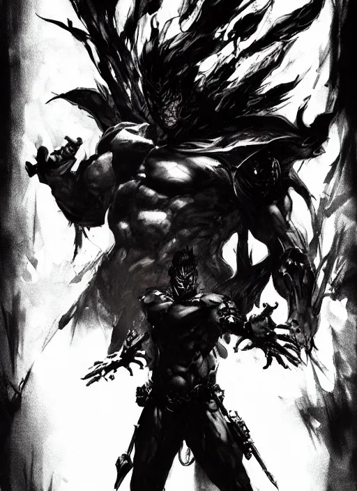 Image similar to Shadow, god of rot. In style of Yoji Shinkawa and Hyung-tae Kim, trending on ArtStation, dark fantasy, great composition, concept art, highly detailed, dynamic pose.