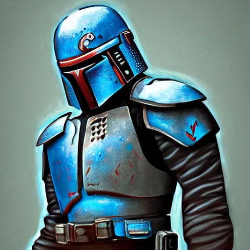 Image similar to masterpiece very detailed artwork of Jango Fett, portrait, sci fi, artstation, digital art