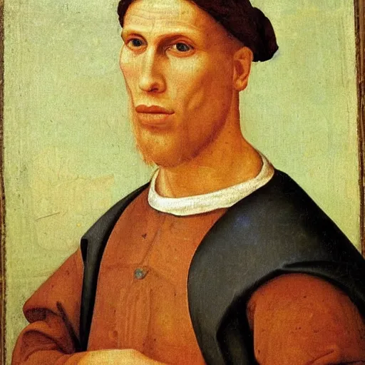 Image similar to A 14th century italian renaissance oil painting of Jerma985, portrait of Jerma985, grainy, realistic, very realistic, hyperrealistic, highly detailed, very detailed, extremely detailed, very neat, very epic, very cool, detailed, trending on artstation