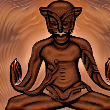 Image similar to zportre of an adhd psychonautistic trader in shape of zen devil, digital painting, highly detailed