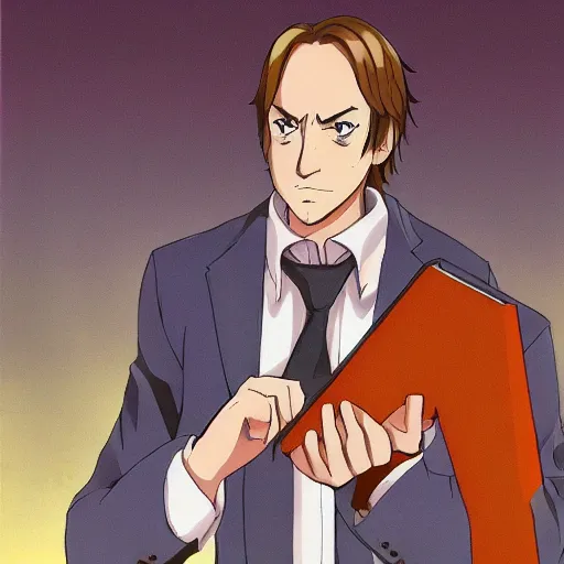 Prompt: saul goodman as an anime protagonist