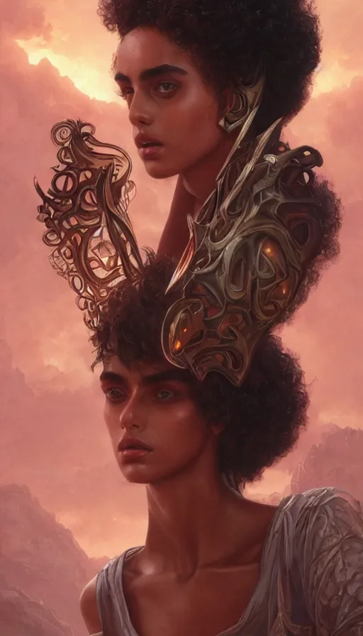 Image similar to imaan hammam, legue of legends, lord of the rings, neon, sweat, intricate, highly detailed, digital painting, artstation, concept art, smooth, sharp focus, illustration, unreal engine 5, 8 k, art by artgerm and greg rutkowski and alphonse mucha