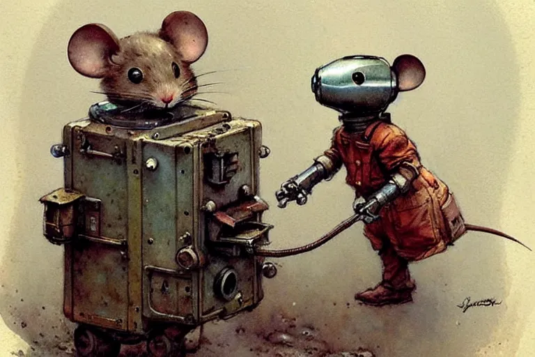 Image similar to adventurer ( ( ( ( ( 1 9 5 0 s retro future robot mouse tunneling machine. muted colors. ) ) ) ) ) by jean baptiste monge!!!!!!!!!!!!!!!!!!!!!!!!! chrome red