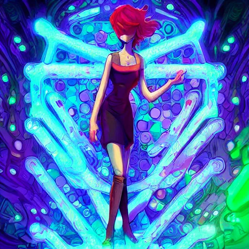 Image similar to skill magic geek inside matrix deepdream radiating a glowing aura stuff loot legends stylized digital illustration video game icon artstation lois van baarle, ilya kuvshinov, rossdraws,