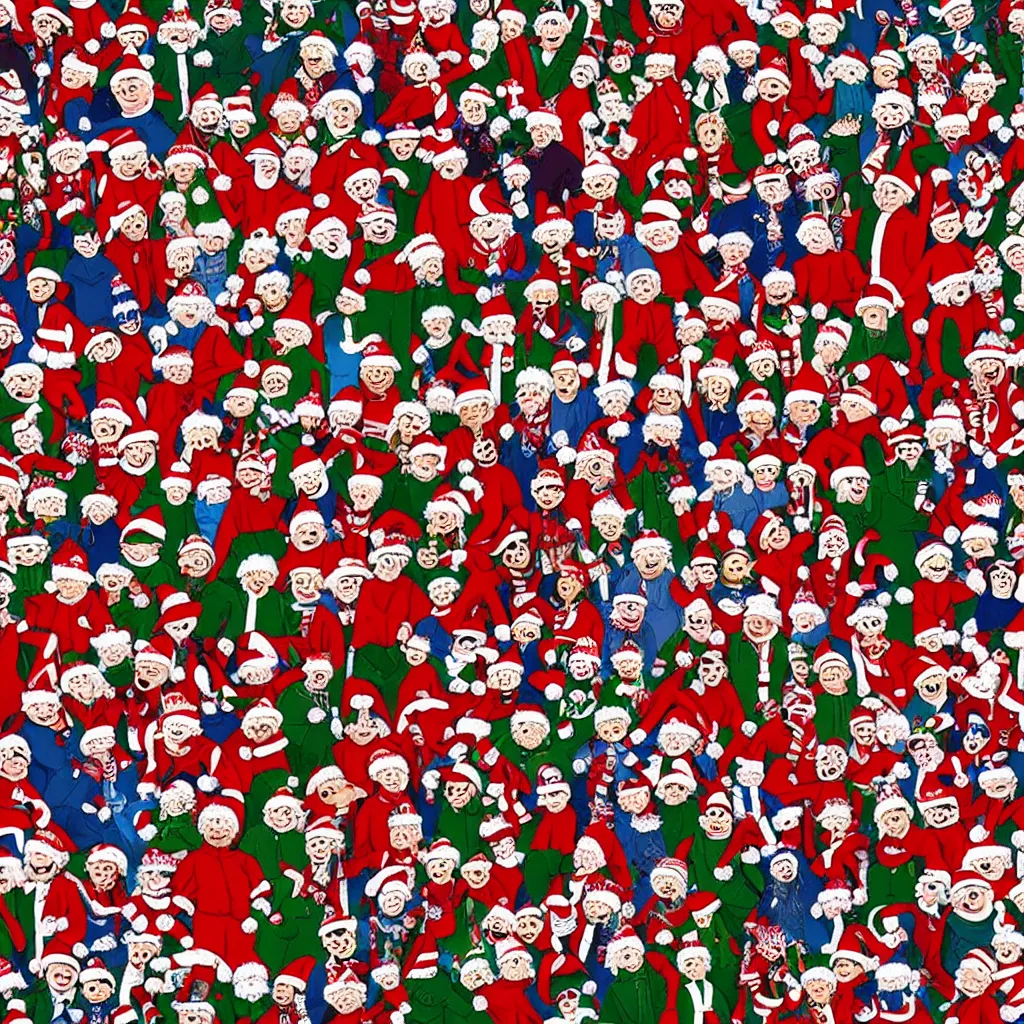 Prompt: where is waldo christmas time