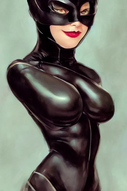 Image similar to beautiful aesthetic portrait of 1990’s Catwoman by wlop and Julia Razumova, headshot, deviantArt, trending on artstation, artstation HQ