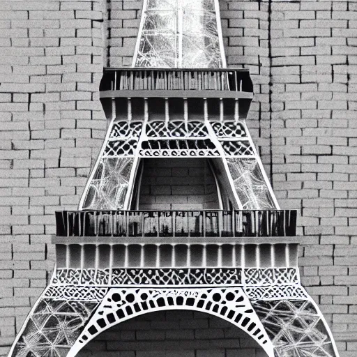 Image similar to eiffel tower as a brick building