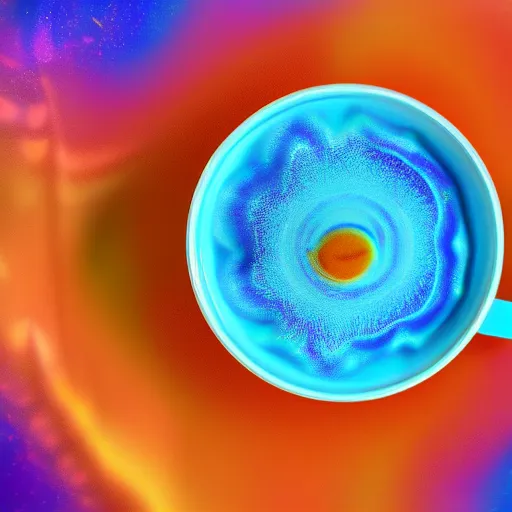 Image similar to a psychedelic coffee trending on artstation 8 k octane render