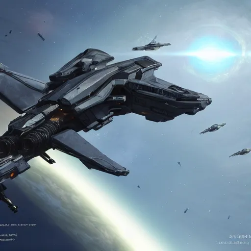 Prompt: star citizen, aegis hammerhead, concept art