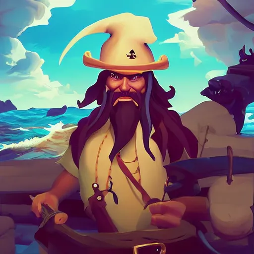 Image similar to painting jack the pirate on sea of thieves game avatar hero mermaid smooth face median photoshop filter cutout vector behance hd by jesper ejsing, by rhads, makoto shinkai and lois van baarle, ilya kuvshinov, rossdraws, illustration, art by ilya kuvshinov and gustav klimt