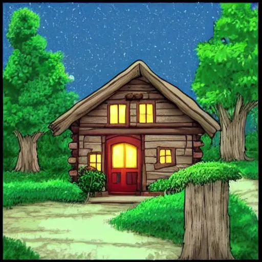 Image similar to cozy cottage in the style of Studio Ghibli