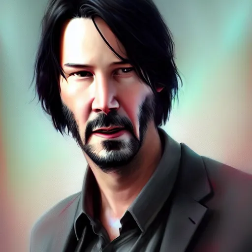 Prompt: keanu reeves in Pixar style by Stanley Artgerm and Tom Bagshaw