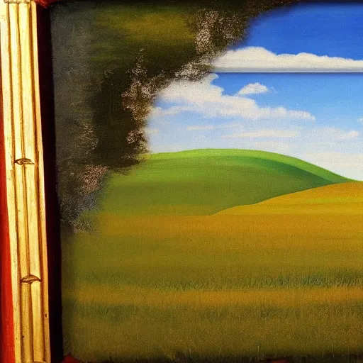 Prompt: windows xp background, medieval painting