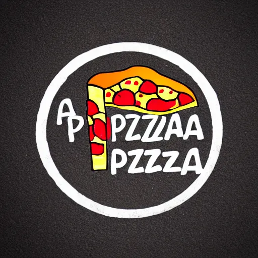 Image similar to A logo with a pizza and a beer