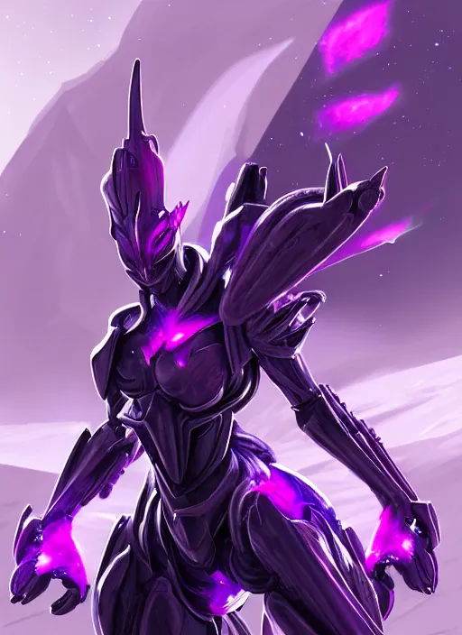 Image similar to cinematic bust shot, cosmic beautiful stunning giant robot mecha hot female dragon goddess, sharp spines, sharp metal ears, smooth purple eyes, smooth fuschia skin, elegant smooth silver armor, nebula size, epic proportions, epic scale, macro furry, furry art, dragon art, goddess art, giantess art, warframe, warframe fanart, furaffinity, octane