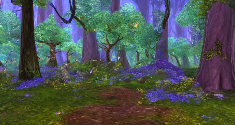 Prompt: Enchanted and magic forest, from WOW