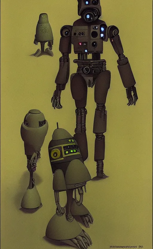 Image similar to forestpunk droid character concept by Ralph McQuarrie