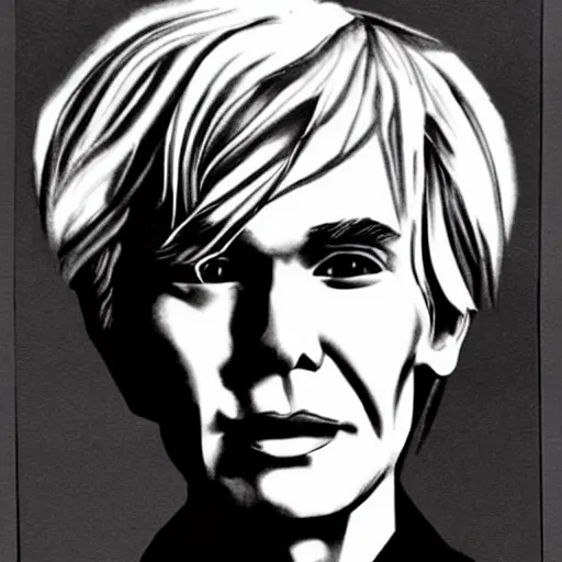 Image similar to pencil illustration of Andy Warhol highly detailed, cinematic,