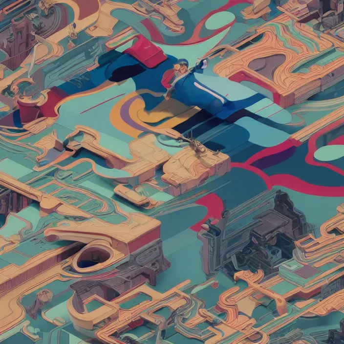 Image similar to excellent painted isometric view of 'nike air max 1', high quality masterpiece painted, patterned background, 4k, trending on artstation, octane render, art by James Jean and artgerm and greg rutkowski and alphonse mucha and craig mullins and James Jean and Andrei Riabovitchev and Marc Simonetti and peter mohrbacher