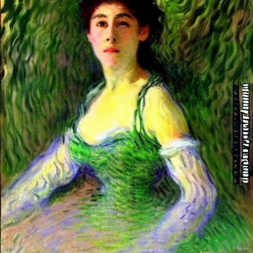 Prompt: Claude Monet, Impressionist Artists, beautiful Borg Queen, detailed, ethereal, Cybernetic implant H 768