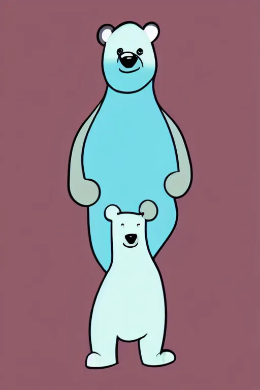 Image similar to minimalist boho style art of a colorful ice bear, illustration, vector art