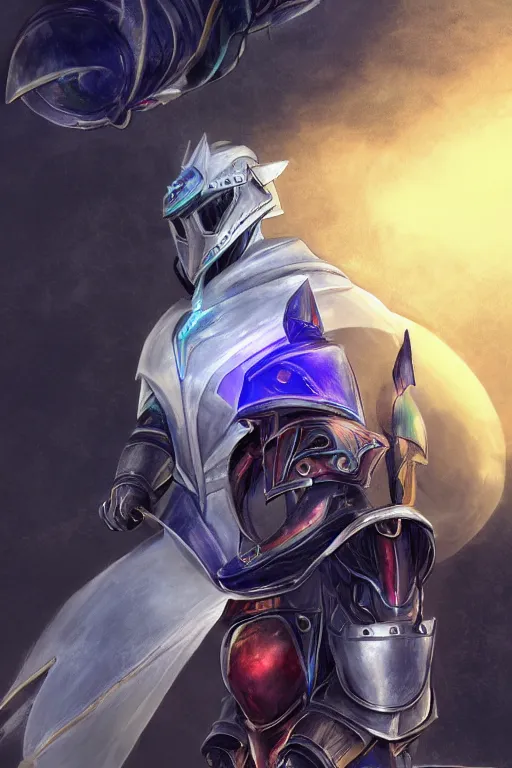 Image similar to helmet armor guardian destiny in witch queen illumination ray tracing hdr fanart arstation by sung choi robot ninja mask and eric pfeiffer and gabriel garza and casper konefal