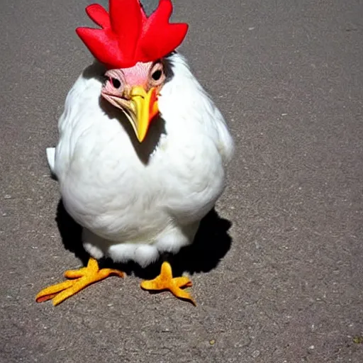 Prompt: photography cute chicken dressed as a prisioner