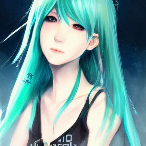 Image similar to Hatsune miku by Charlie Bowater