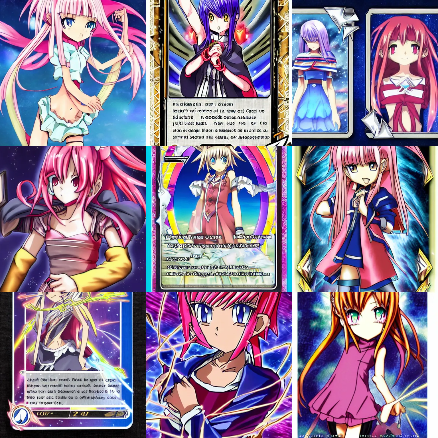 Prompt: anime girl yugioh card