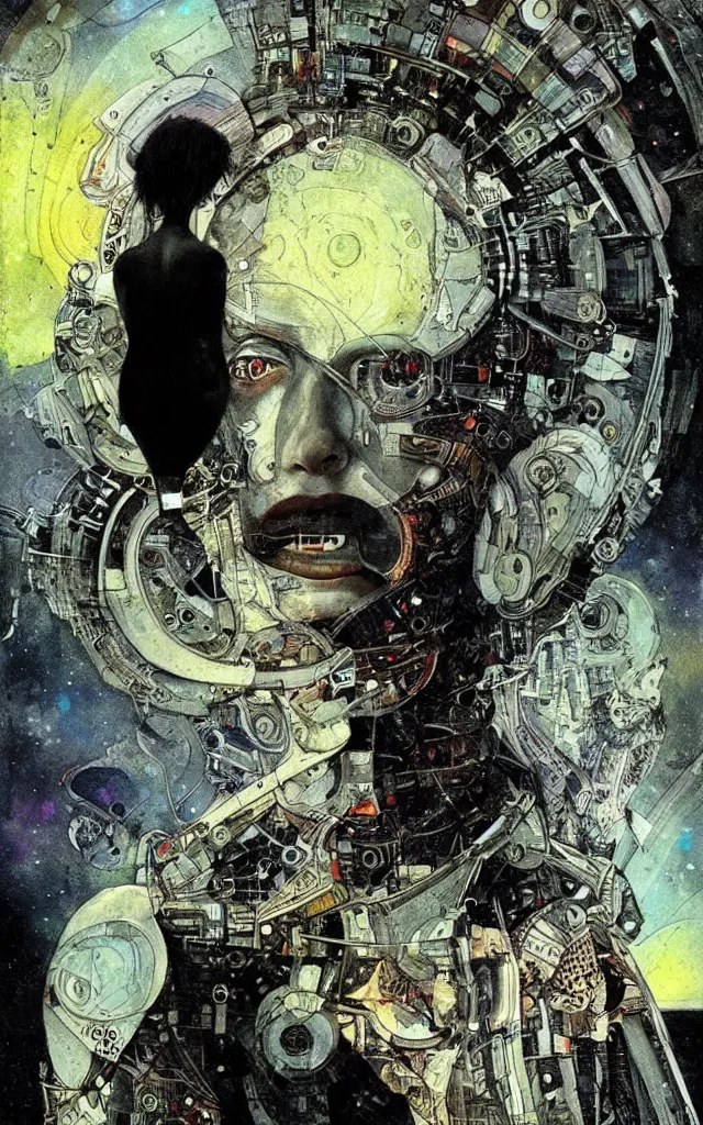 Image similar to a techno - spirit futurist cyborg deva, future perfect, award winning digital art by santiago caruso and alan bean, sharp bright colors