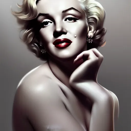 Prompt: beautiful portrait of marilyn monroe, natural beauty expressive pose, fantasy, intricate, elegant, highly detailed, digital painting, artstation, concept art, smooth, sharp focus, luxury fashion illustration, art by artgerm and greg rutkowski and alphonse mucha, brightly lit cinematic soft lighting, photorealistic