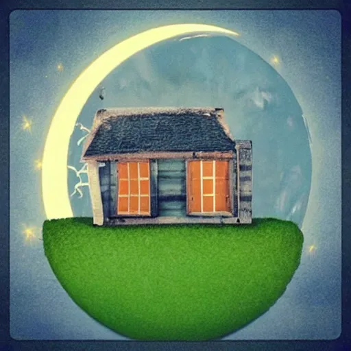 Prompt: “house on the moon”
