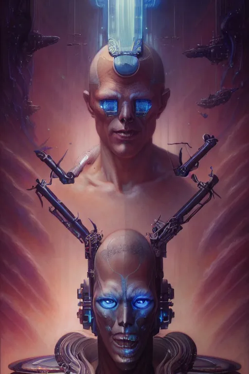 Image similar to gemini fantasy character portrait, ultra realistic, wide angle, intricate details, blade runner artifacts, highly detailed by peter mohrbacher, wayne barlowe, boris vallejo, hajime sorayama aaron horkey, gaston bussiere, craig mullins