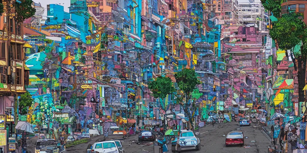 Prompt: colombo sri lankan city street, art by Josan Gonzalez