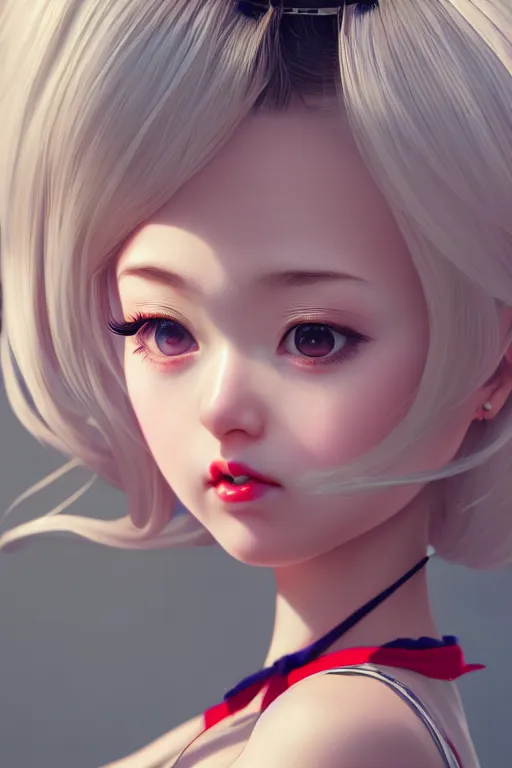 Image similar to a pin up and beautiful fashion charming dreamlke japan girl with lv jewelry, character art, art by wlop and and ilya kuvshinov, hyperdetailed, 8 k realistic, symmetrical, frostbite 3 engine, cryengine, dof, trending on artstation, digital art