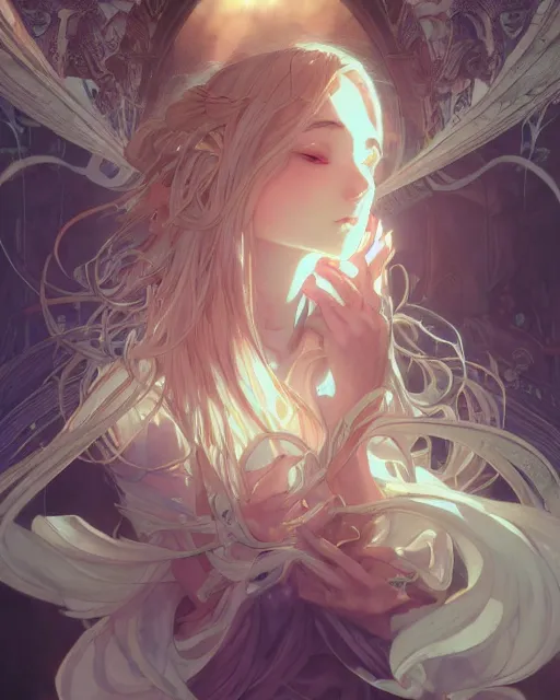 Prompt: illustration of an anime girl being entranced bewitched mesmerized hypnotized mind controlled, by artgerm and wlop and greg rutkowski and alphonse mucha, digital art, extreme detail, realistic lighting, cinematic composition, concept art, sharp focus, colorful, photorealistic, 8 k